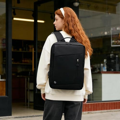 BESMART Laptop Backpack for Travel Water Resistant, Slim College Backpack for Men/Women, 15.6" Laptop Business Backpack with USB Charging Port(Black) - color: Black