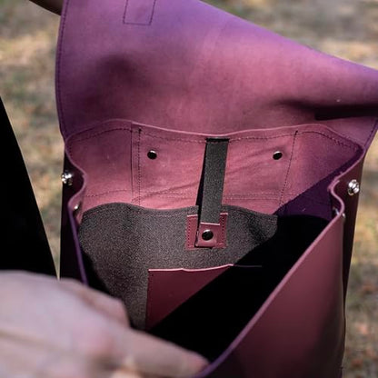 Genuine Leather Backpack for Men and Women Travel Daypack - Spacious Rucksack with Flap Buckle Closure and Back Zipper Pocket - Durable Work Carry 15x11.8x3.9 Burgundy - color: Burgundy Kaiser