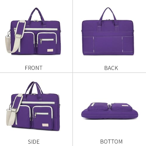 15-15.6 inch Laptop Shoulder Bag, for MacBook Pro 16, Hp Lenovo Dell 14 inch Waterproof Messenger Bag Case Sleeve (purple) - color: Purple