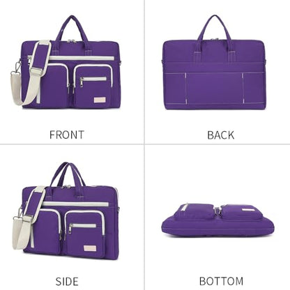 15-15.6 inch Laptop Shoulder Bag, for MacBook Pro 16, Hp Lenovo Dell 14 inch Waterproof Messenger Bag Case Sleeve (purple) - color: Purple