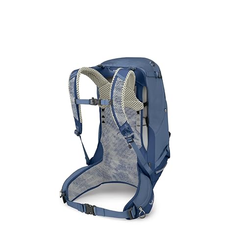 Osprey Stratos 34L Men's Hiking Backpack - Camping Bag with Waterproof Raincover, Bottle Pockets, & Gear Straps, Nirvana Blue - color: Nirvana Blue, style: 34l