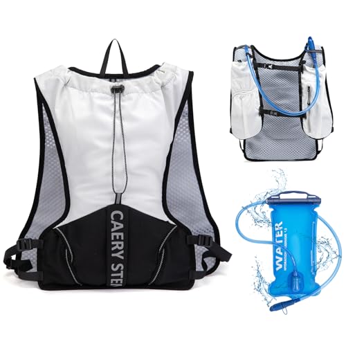 Lightweight Running Hydration Backpack, 1.5L Water Bag Running Vest | Marathon, Hiking Cycling, Breathable Adjustable Design, Unisex - color: white1