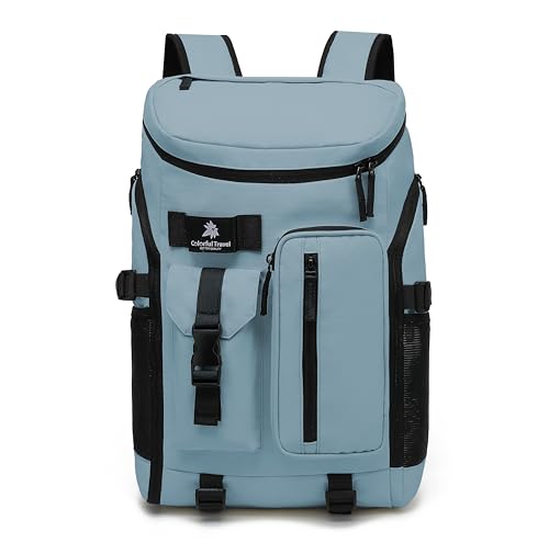 Kalesi Gym Duffle Tennis Bag Backpack 4-Way Waterproof with Shoes Compartment for travel Sport Hiking laptop (Grayish blue) - color: Grayish Blue