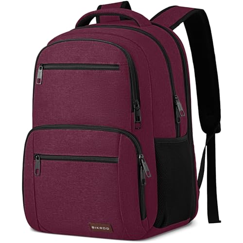 BIKROD Backpack for Girls Women, School Backpack for Teen Boys, Lightweight Casual High School Bookbag, Daily-use Travel Laptop Backpack with USB Charging Port Fits 15.6 Inch Notebook - color: Red, size: 15.6 Inch