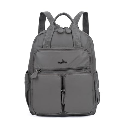 Angel Kiss Backpack Purse for Women Soft Washed Leather Multi Pocket Casual Travel Backpacks… - color: Grey
