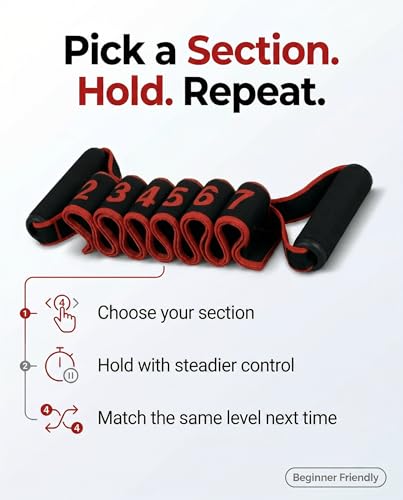 Fitness Resistance Bands with Handles, 2026 Upgrade Yoga Stretch Belt Band for Exercise, Numbered Elastic Fashion Puller for Women, Stretchy, Legs, Glute, Workout, Hip, Body Stretcher - color: Red