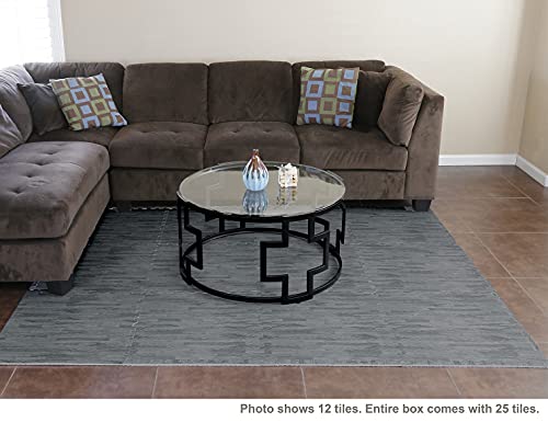 100 Sq. Ft 3/8 Inch Thick Printed Foam Tiles Interlocking Foam Mat, Sea Haze Grey Wood Grain Style Print, (24"x24", 25 pcs), Protective Flooring for Home, Exercise or Trade Show - color: Sea Haze Grey