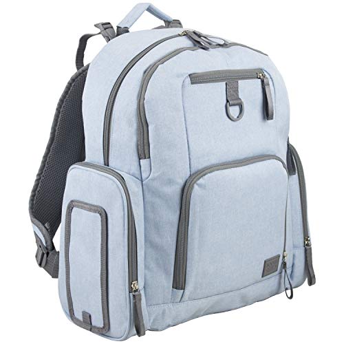 BODHI Baby Portable Diaper Changing Pad Diaper Changer Travel Bag, Changing Mat, Baby Changing Station, Infant Gift, Light Blue Chambray - color: Light Blue Chambray