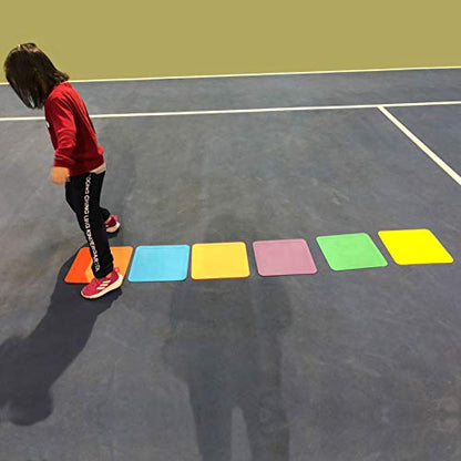12inch Flat Square Spot Marker Multi-Color Exercise Kids Floor Playmat (12pcs)