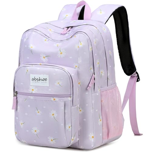 abshoo Classical Basic Daisy Womens School Backpack For College Teen Girls Water Resistant Bookbag (Daisy Purple) - color: Daisy Purple, size: 16.5 Inc