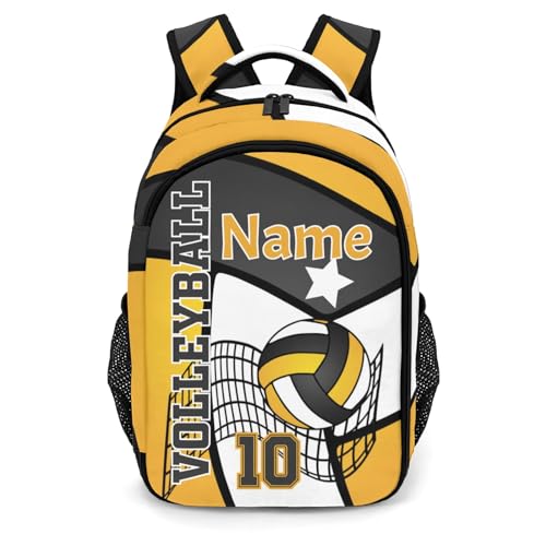 Volleyball Yellow Black White Shoulders Backpacks Casual Daypacks for Women Men Sports Party - color: Muilti 18