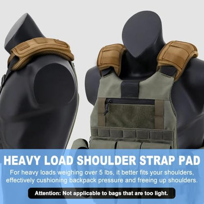 ZINMARK 2Pcs Tactical Shoulder Pad, Ultra-Thick Comfort Cushion for Vest Straps, Backpacks, Breathable & Shock-Absorbing,Khaki - color: Khaki