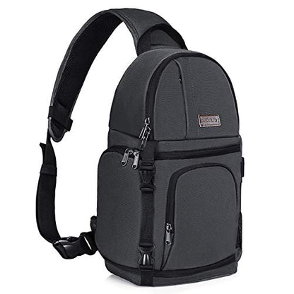 MOSISO Camera Sling Bag, DSLR/SLR/Mirrorless Camera Backpack Case Shockproof Photography Backpack with Tripod Holder & Removable Modular Inserts Compatible with Canon/Nikon/Sony/Fuji, Space Gray - color: Space Gray