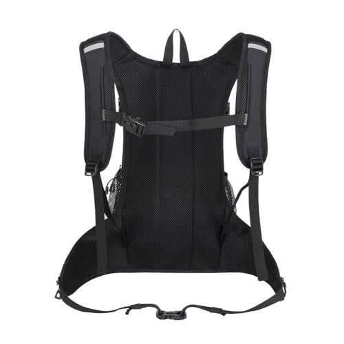 18L Hydration Backpack, Lightweight Breathable Hiking Backpack with Water Bag Compartment and Reflective Strips, for Camping Running Biking Commuting - color: Black