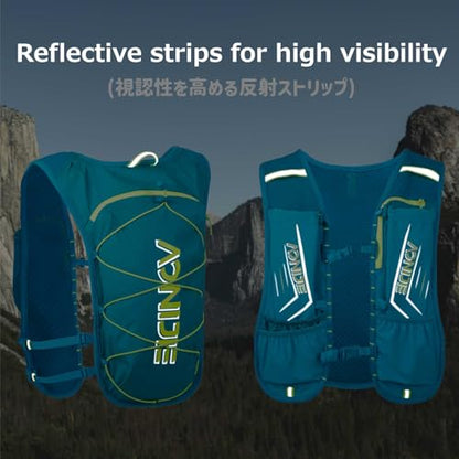 Azarxis Hydration Running Vest Backpack Pack 5L 5.5L for Women and Men Jogging Trail Race Marathon Cycling Hiking - color: #3 Black (5L) - with a Water Bladder (1.5L)