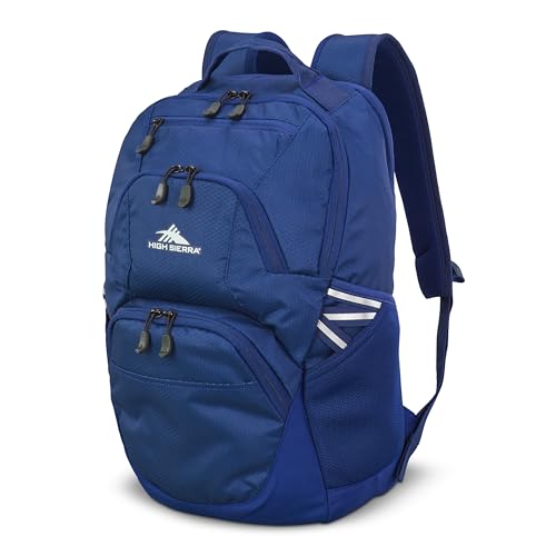 High Sierra Swoop SG Backpack, Travel or Work Laptop Bookbag with Drop Protection Pocket, and Tablet Sleeve, One Size, Cosmic Blue - color: Cosmic Blue