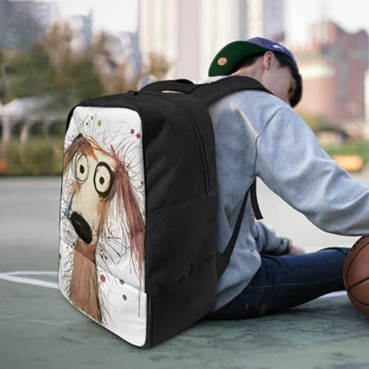 Basketball Backpack With Separate Ball Compartment And Shoes Fit Basketball Volleyball Football - color: Artistic Dog