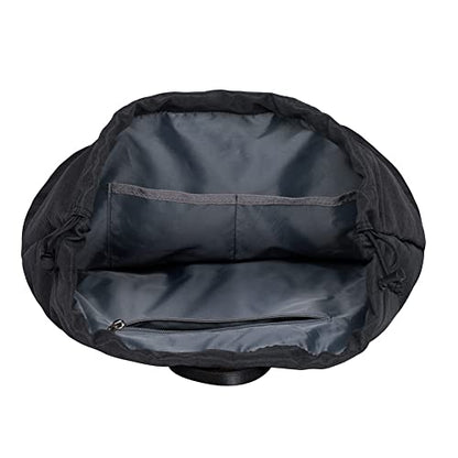 KAUKKO Drawstring Sports Backpack Gym Yoga Bag Shoulder Rucksack for Men and Women (3-BLACK) - color: Black (K1031-3)