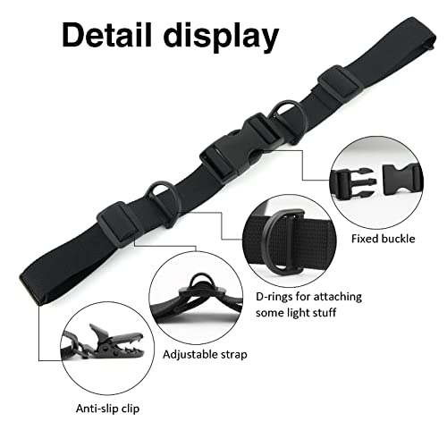 2 Pcs Adjustable Backpack Sternum Straps Chest Belt Hardness Strap with Anti-slip Fixed Clips for Camping Hiking - color: Black