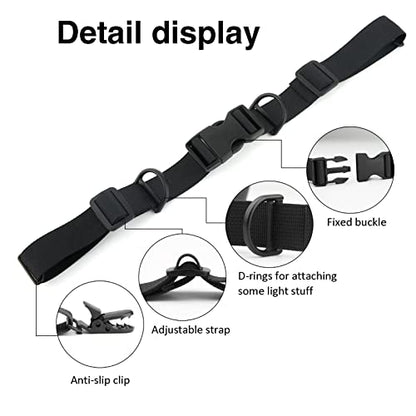 2 Pcs Adjustable Backpack Sternum Straps Chest Belt Hardness Strap with Anti-slip Fixed Clips for Camping Hiking - color: Black