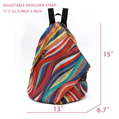 Black Butterfly Boho Backpack Purse for Women, Lightweight Fabric Daypack with Top Handle for Travel & Casual Daily Use - color: 50-multicolor