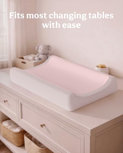 2 Pack Vegan Leather Baby Changing Mat, Large 30" x 17" Waterproof Foldable Diaper Mat, Wipe-Clean Portable Changing Pad for Travel, Home & Diaper Bag, Baby Essentials for New Moms(Beige&Light Pink) - color: Beige&Light Pink