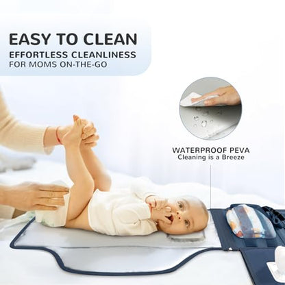 Portable Diaper Changing Pad with Shoulder Strap, Detachable Travel Changing Pad with Baby Wipes Pocket, Gifts for Baby Shower, Newborn Girls and Boys (Royal Blue) - color: Royal Blue