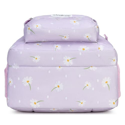 abshoo Classical Basic Daisy Womens School Backpack For College Teen Girls Water Resistant Bookbag (Daisy Purple) - color: Daisy Purple, size: 16.5 Inc
