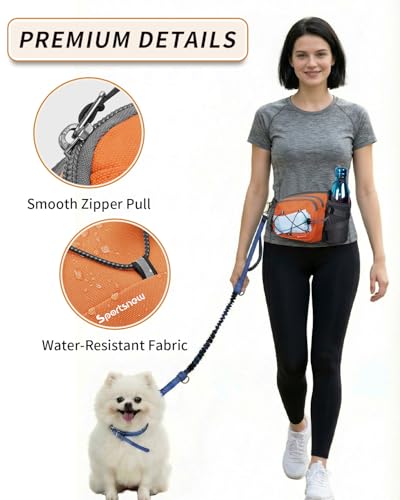 sportsnew Hydration Waist Pack with Water Bottle Holder, 2L Large Fanny Pack for Running Hiking Dog Walking, Water-Resistant Crossbody Waist Bag for Men Women, Patent Pending - style: Orange
