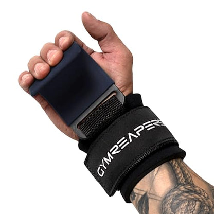 Gymreapers Weight Lifting Hooks (Pair), Heavy Duty Power Wrist Straps Hand Grip Support For Deadlifts, Pull Ups, Shrugs - Gym Gloves For Men and Women - color: Navy