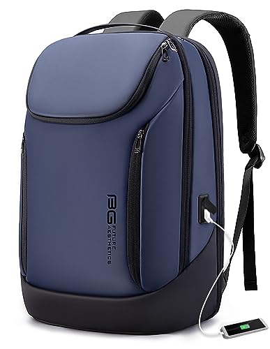 BANGE Business Smart Backpack Waterproof fit 15.6 Inch Laptop Backpack with USB Charging Port,Travel Durable Backpack - color: Blue
