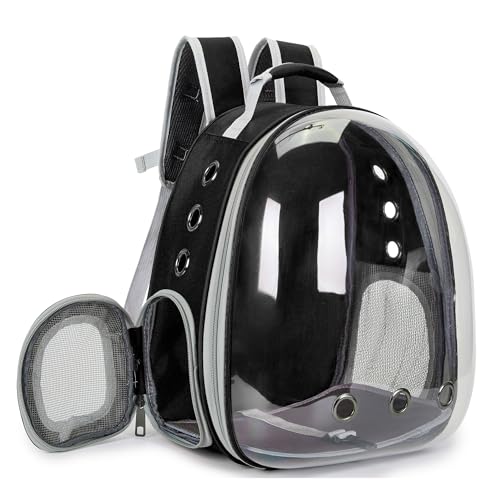 Cat Bubble Backpack Carrier for Small Medium Dogs Cats Carrying Bag, Airline Approved Pet Travel Carrying Bag Dog Hiking Walking Outdoor Backpack (Black) - color: Black