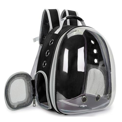 Cat Bubble Backpack Carrier for Small Medium Dogs Cats Carrying Bag, Airline Approved Pet Travel Carrying Bag Dog Hiking Walking Outdoor Backpack (Black) - color: Black