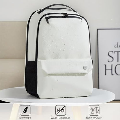 Hanke Carry on Backpack Toiletry Travel Laptop Backpack for Men & Women, Durable Rucksack Weekender Bag Daypack(Salt White)