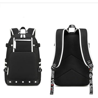 Basketball Player Tatu-m 0 Student Backpack Men's and Women's Laptop Backpack Ultralight Travel Backpack Schoolbag (Black1) - color: Black1