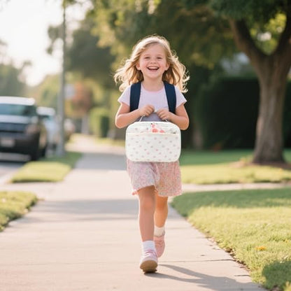 LEDAOU Lunch Bag Kids Lunch Box Girls Boys Insulated Lunch Bag Reusable Lunchbox for School Picnic Hiking Daycare - color: Bow-Flower
