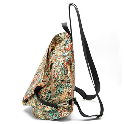 Black Butterfly Boho Backpack Purse for Women, Lightweight Fabric Daypack with Top Handle for Travel & Casual Daily Use - color: 01-yellow