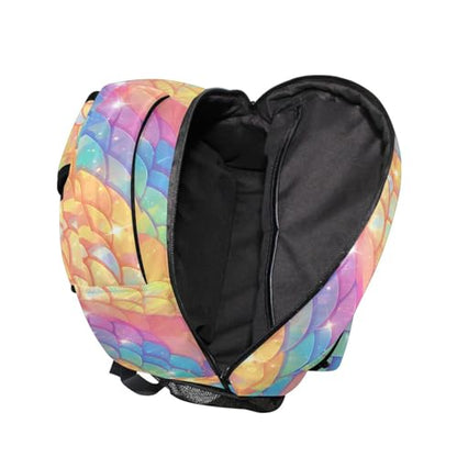 Backpacks for Men and Women Waterproof College School Computer Bag with Chest Strap Gift Men & Women Rainbow Scales Glittering - color: Multicolor06