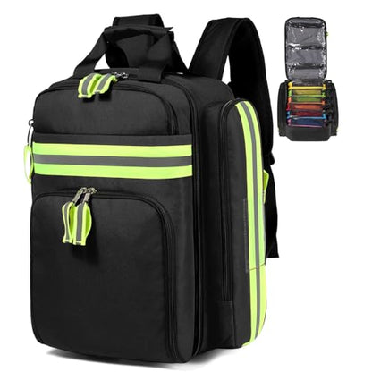 Gatycallaty First Aid Backpack - Medical Evacuation Bag - Red Emergency Lifeguard Bag for Ems Emt First Responders (Black) - color: Black