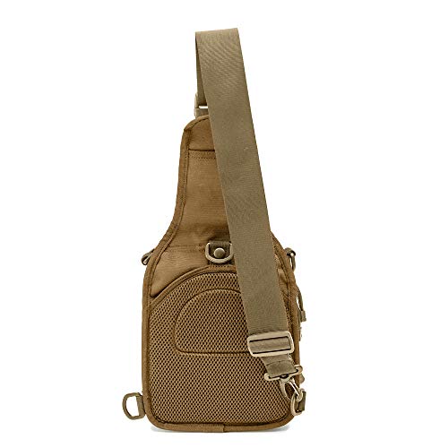 WOLF TACTICAL EDC Sling Bag - Concealed Carry Shoulder Bag for Range, Travel, Hiking, Outdoor Sports - color: Tan