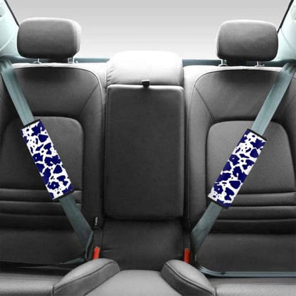 Blue Cow Print Seat Belt Cover Pad Versatile Car Seatbelt Cushion Soft Car Shoulder Pads 2 Pack Auto Accessories for Adults Seatbelt Covers Compatible with Trucks SUV Sedan - color: Blue Cow Print