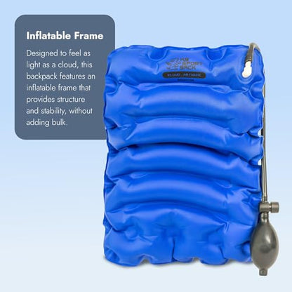 K9 Sport Sack Kloud - Large, Blue - Ideal for Dogs with 20-22” Back Length - Ultra-Light Mesh Backpack Carrier with Inflatable Frame - size: Large