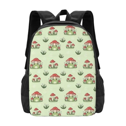 Sturdy Polyester Shoulder Pack Mushroom Frog Green, Anti Theft Spacious Camping Rucksack Casual Daily Bag for Men Women Fitness Outdoor Activity - color: Design (879)