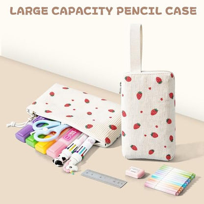 MOONBABY Girls Backpack, Kids Backpack for Girls, School bag for Primary Elementary Teenage, Middle School Students Bookbag - color: 3pcs-beige Strawberry