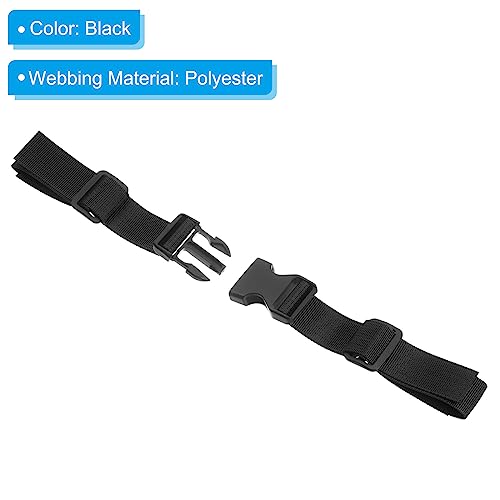 PATIKIL Backpack Chest Strap, 4 Pack Polyester Webbing Adjustable Replacement Strap with Quick-Release Buckle for Bag Outdoor Hiking Cycling, Black