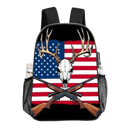 Rucksacks Lightweight Multipurpose Anti-Theft Hunting Deer Usa American Flag Black Shoulder Bag Large Capacity Business Computer Bag With Smooth Zippers - color: Pattern 208