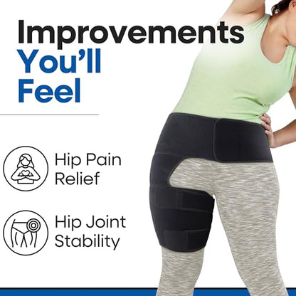 Plus Size Hip Brace Thigh Compression Sleeve | Sciatica Pain Relief Device Brace | Hamstring & Groin Compression Sleeve Wrap | Sciatic Nerve Relief | Hip Support Braces for Women & Men | X-LG / RIGHT - size: X-Large, style: Right