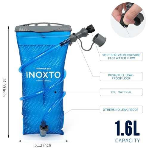 INOXTO Running Hydration Vest Backpack,Lightweight Insulated Pack with 1.5L Water Bladder Bag Daypack for Trail Hiking Running Cycling Race Marathon for Women Men - color: Gray orange