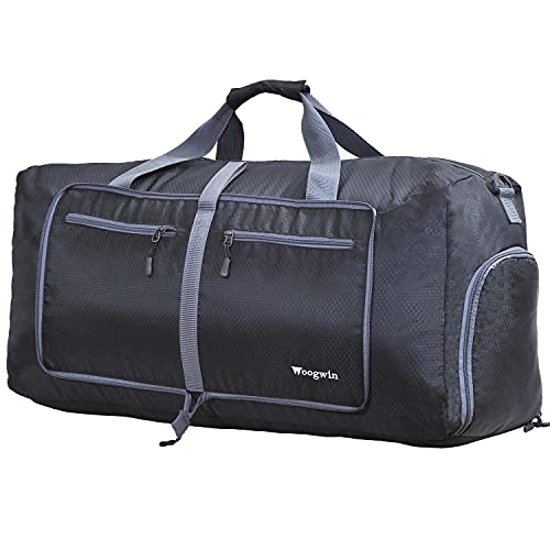 Woogwin Travel Duffel Bag Large Foldable Waterproof Overnight Bag for Beach Swim Bags Pool Sports Gym - color: 60L Black