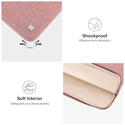 DOMISO Laptop Case Laptop Sleeve Cover Compatible with 15 inch MacBook Air M4/A3241 2025, M3/A3114,M2/A2941,15 inch MacBook Pro A1990 A1707,Compatible with Dell XPS 15 Plus with Pocket, Pink - color: Pink, size: 14 inch